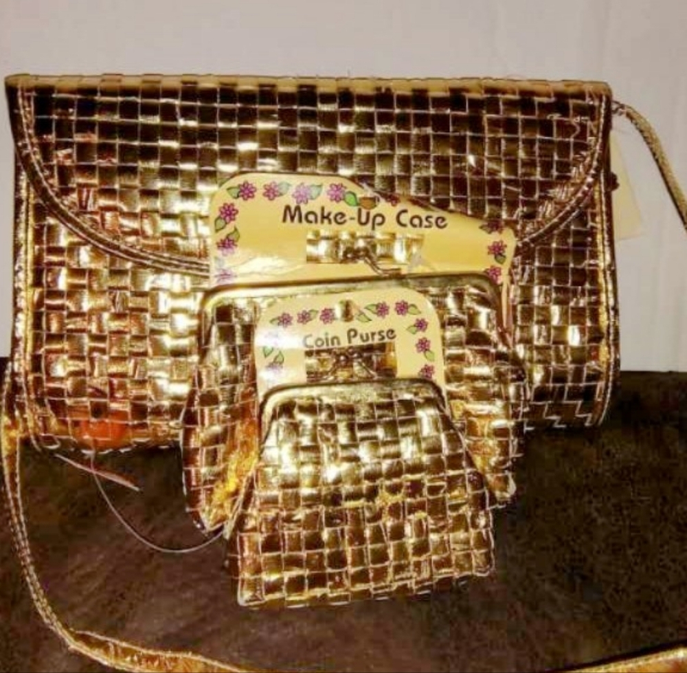 Vtg 1960's Ralfeaux Simmer Woven Clutch Makeup Bag Coin Purse